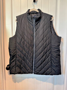 Lands' End Quilted Vest in Black Size 2X Like New